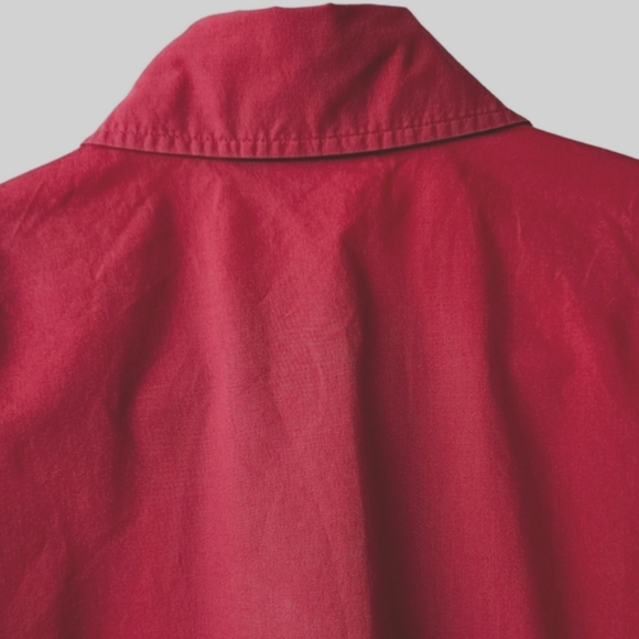 Mexx red fitted button down shirt blouse cotton long sleeve 12 - Picture 4 of 11
